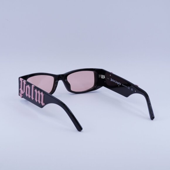 Palm Angels PERI007 ANGEL 1021 Sunglasses Black Rectangle Frame, Cameo Lenses - Picture 7 of 11
